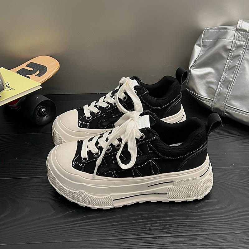 

Fashion versatile board shoes women s spring new platform bread little white shoes casual sports women s shoes 35 чорний