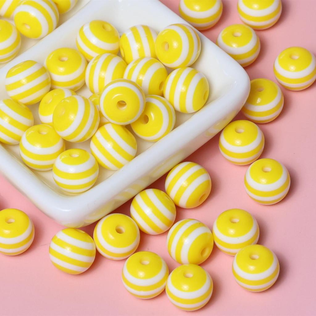 Japanese Macaron Lollipop Bead DIY Charm Set: Childlike Striped Round Beads for Phone and Bag Accessories