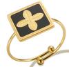Wholesale High End Waterproof Three-dimensional M Letter Hollow Stainless Steel Finger Ring Trendy for Women Personalize Jewelry