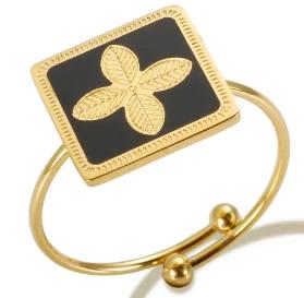 Wholesale High End Waterproof Three-dimensional M Letter Hollow Stainless Steel Finger Ring Trendy for Women Personalize Jewelry