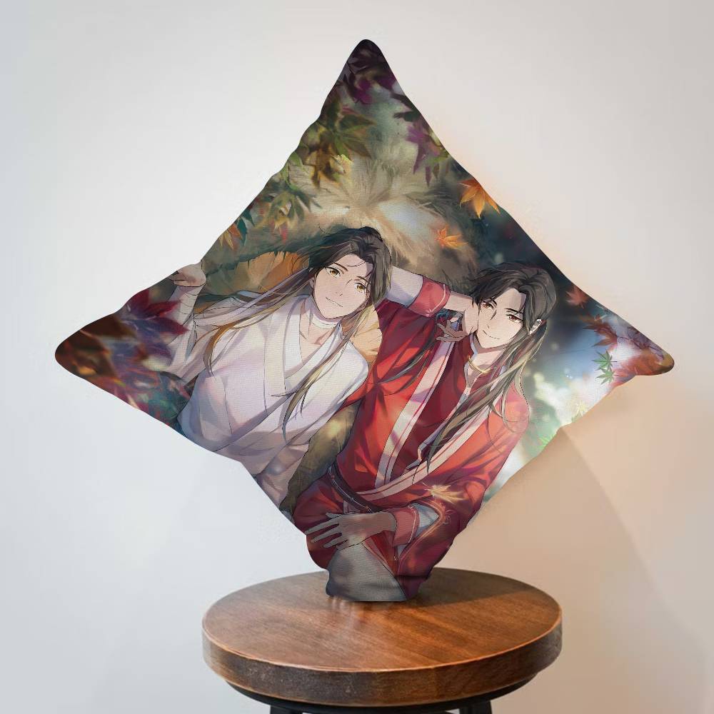 1pc Heavenly Officials Blessing Animation Cushion Cover Car Throw Pillow Case For Sofa Car Christmas Gift 40x40cm 45x45cm