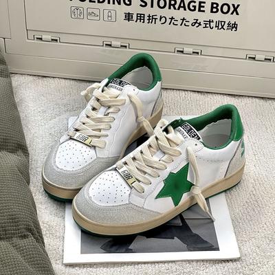 Novos sapatos casuais de tabuleiro sapatos estrela sola plana com cadarço combinação de cores estilo universitário sapatos brancos femininos