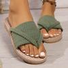 Chaussures de Printemps et d'Été Grande Taille Sandales à Semelles Souples avec Bout Chaussures de Plage Chaussures Plates à Talons Bas pour Femmes Pantoufles