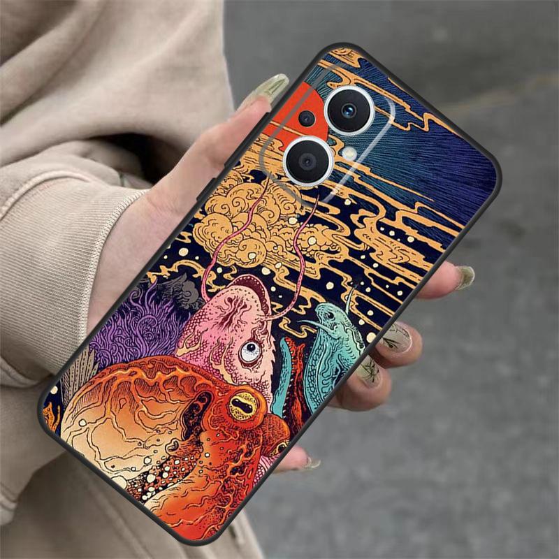 Japanese Style Art Japan Case For OPPO Reno 14F 13F 12F 11F 10 12 13 14 Pro 7 8 Lite OPPO Find X5 X6 X8 X9 Pro Cover