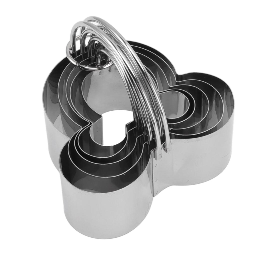 5Pcs Stainless Steel Biscuit Cutter Set Removable Easy Release Professional Cookie Cutter Set with Handle for Baking