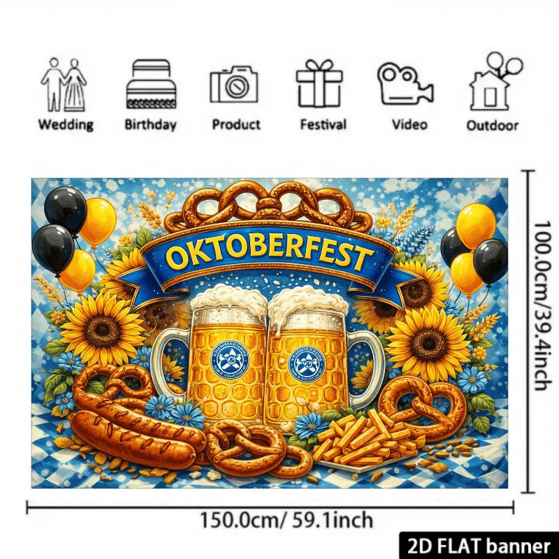 2D-Ebene München Oktoberfest-Thema Hintergrundstoff. In der Mitte des Bildes sind die künstlerischen Zeichen "OKTOBERFEST".