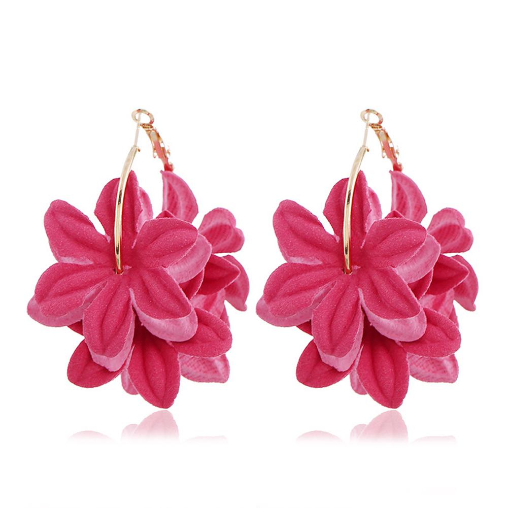 1pair Women Fashion Elegant 3D Flower Design Earring All-match Delicate Ear Studs