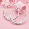 925 Sterling Silver 40MM Exquisite Spiral Texture Hoop Earrings for Women Fashion Party Gifts Jewelry Wedding Accessories