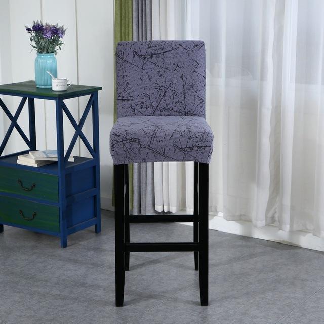Elastic Short Chair Furniture Cover Spandex Fabric Printed Bar Stool Seat Covers Chair Protector Slipcovers For Cafe Dining Space Kitchen Washable