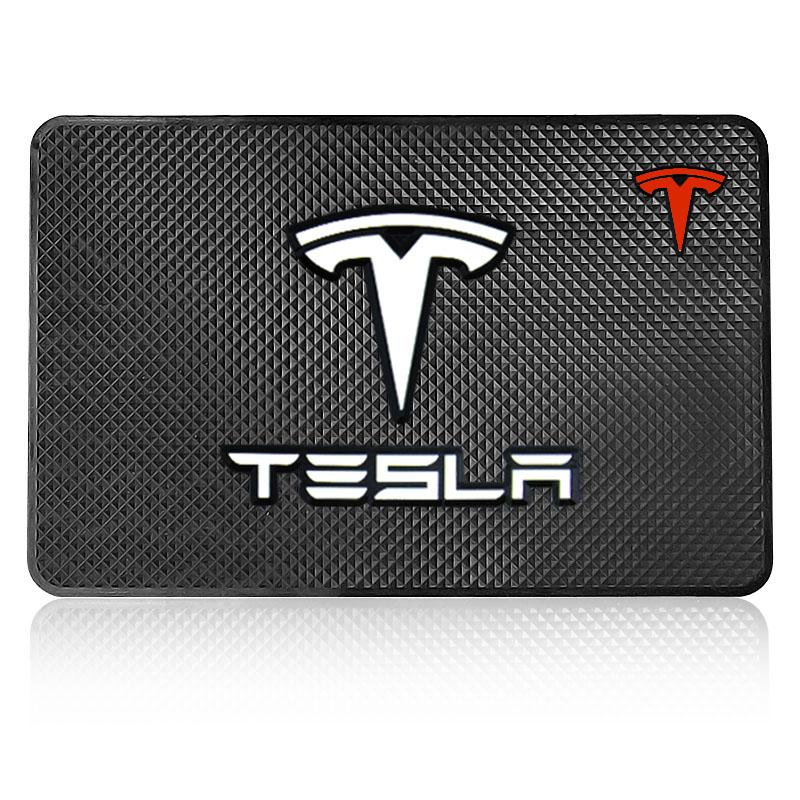 

Car Ornament PVC Anti-Slip Mat Sticky Pad Dashboard for Tesla Model 3 2022 S X Y Style Roadster Invader Coil Mod WYE Accessories чёрный