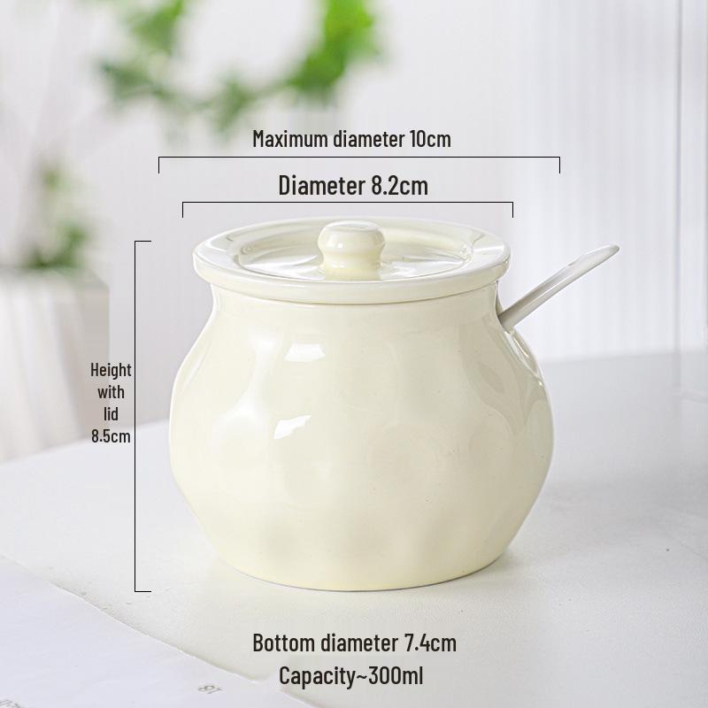 Керамическая высокотемпературная банка для смальца с крышкой и фильтром, пищевая емкость для хранения чили или животного масла