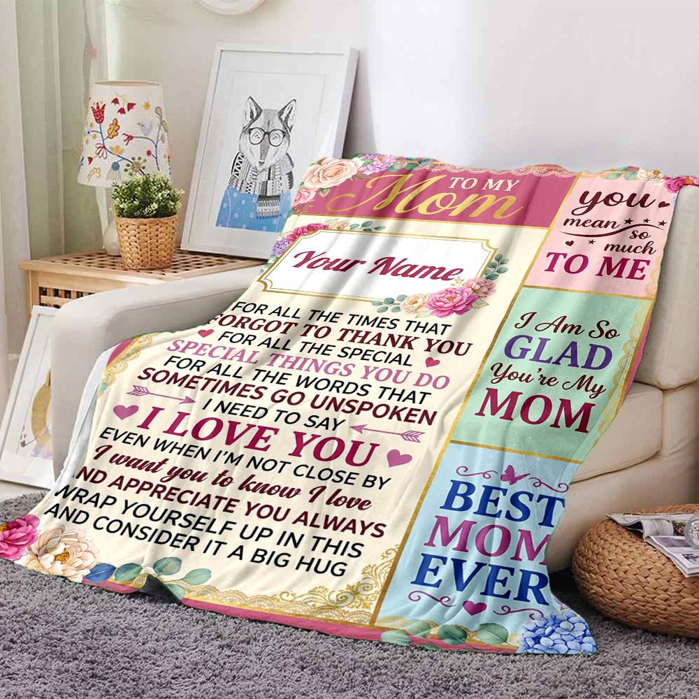 Mom'S Love Appreciation Blanket Warmthful Decor Great For Sofa Couch Office Bed Picnics Four Seasons Multipurpose Digital Print Birthday Christmas
