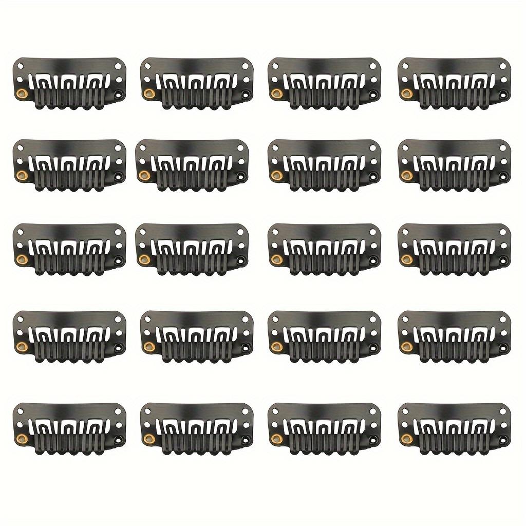 20/40pcs U Shaped Metal Clips With Soft Rubber Stainless Steel Material For Human Hair Snap Hairpin Extensions Metal Comb