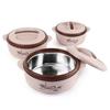 Insulated Stainless Steel Casserole Set For Hot Food Storage | Ideal For Roti Rice Chapati | Modern Brown Design With Easy Grip Handle