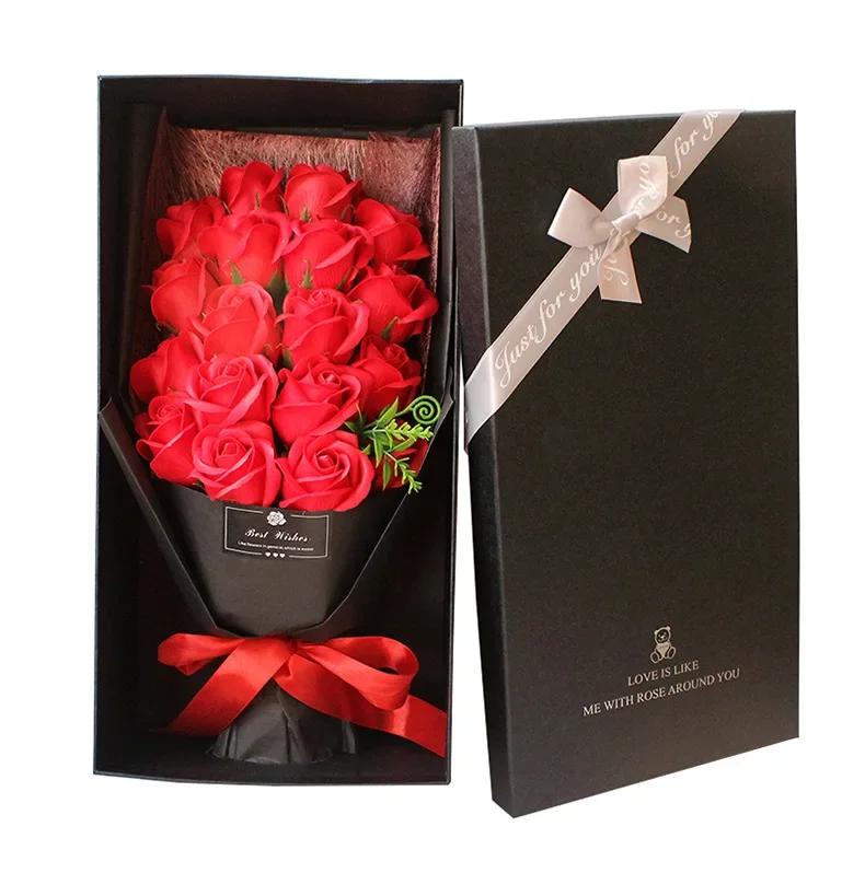 Fashion Creative Gifts Romantic Valentine's Day Flower 18 Soap Rose Bouquet Gift Box Mother's Day Birthday Gift Accessories