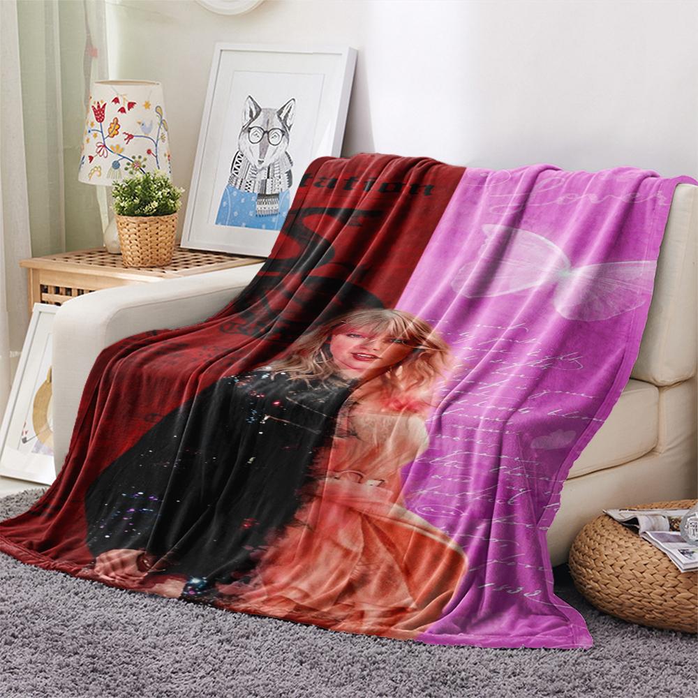 1PC Taylor Print Flannel Blanket, High Quality All Seasons, Home Decor, Warmth and Comfort, Perfect for Christmas Gifts