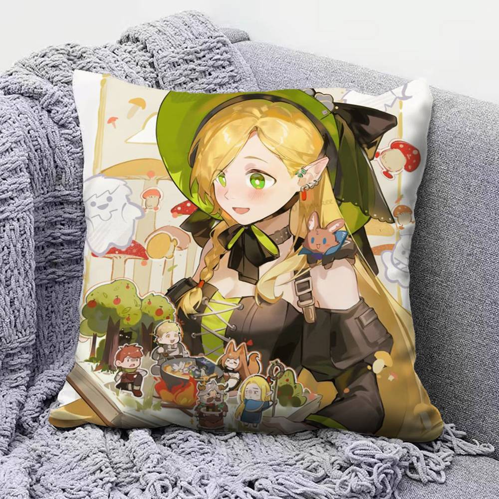 Delicious In Dungeon Anime Marcille Home Sofa Cushion Covers and Aecorative Custom Pillow Covers