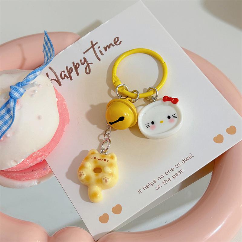 Cute Cartoon Doughnut Keychain For Women Girls Funny Kawaii Pendant Keyring  Backpack Decoration Accessories Gifts