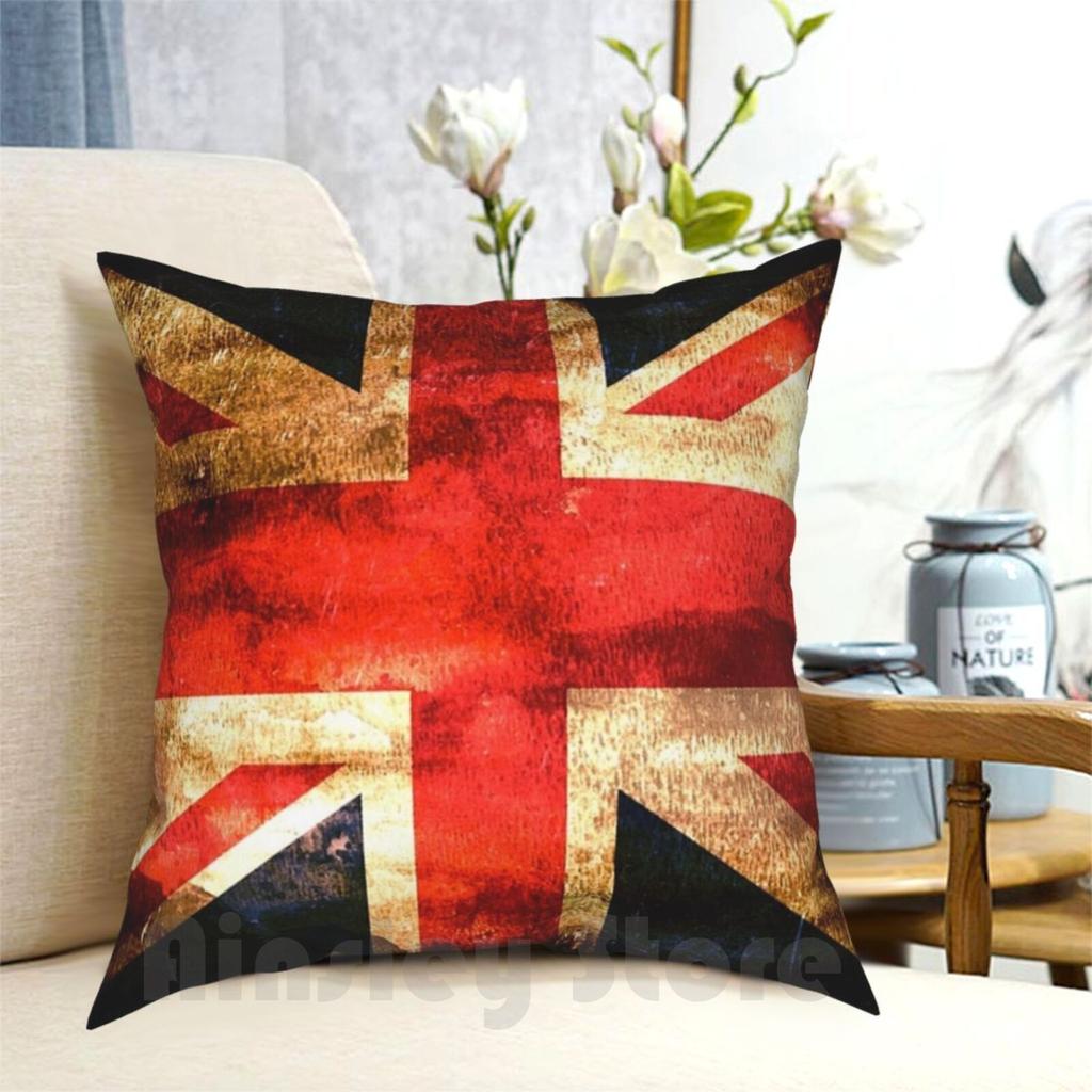 Union Jack Grunge Flagge Kissenbezug Bedruckt Zuhause Weich DIY Kissenhülle Union Pommies Landhaus Kleiner Engländer Nation