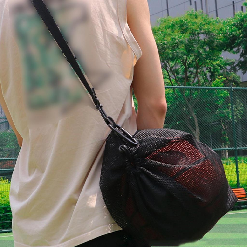 Basketball Bag Crossbody Drawstring Mesh Storage Shoulder Sports Ball Organizer Pouch Carrying with