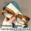 Neutral Fashion Square Frame Presbyopia Glasses Men'S And Women'S High-Definition Blue Light Blocking Reading Glasses To+4.0