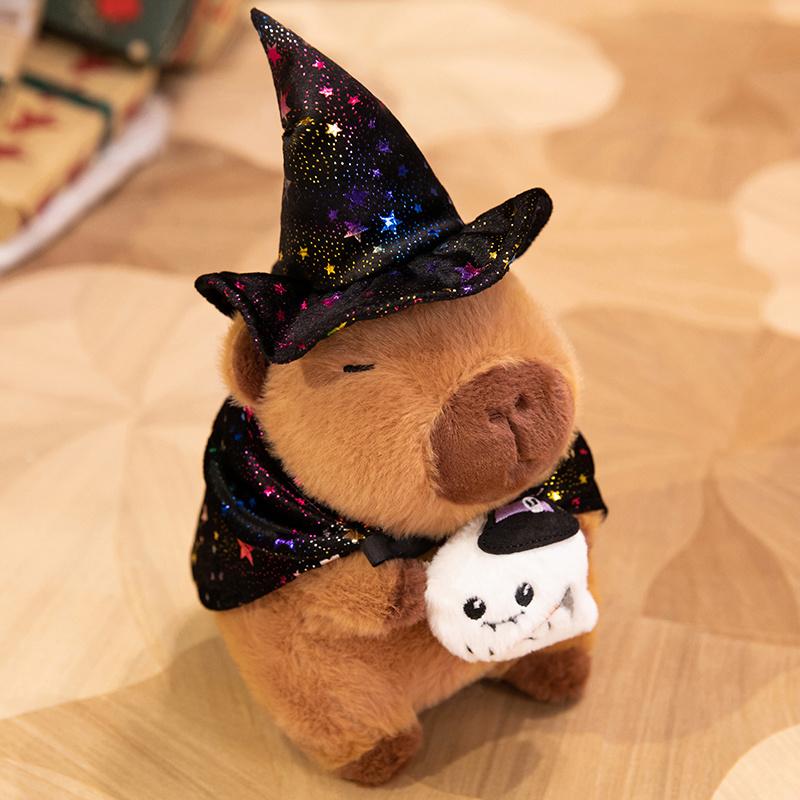 20cm Cartoon Cute Halloween Bear Plush Doll Cloak Pumpkin Ghost Capybara Animal Stuffed Toy Home Decoration Gift For Children