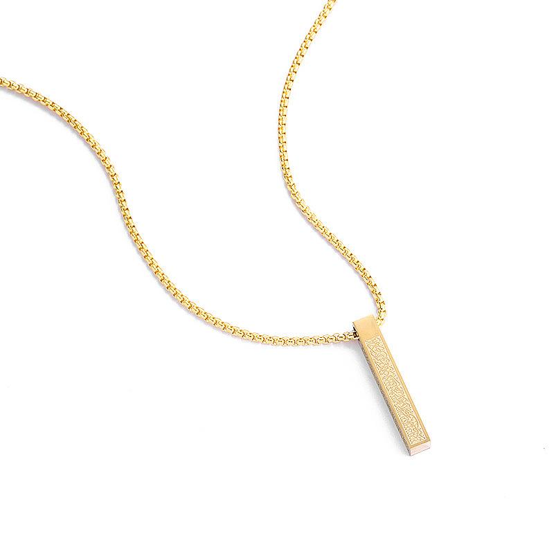 Streng ausgewählt Titanstahl Halsketten Damen Entlang Insel Mit Vielseitig Farbecht Accessoires Lange Säulen Anhänger Herren Schmuck
