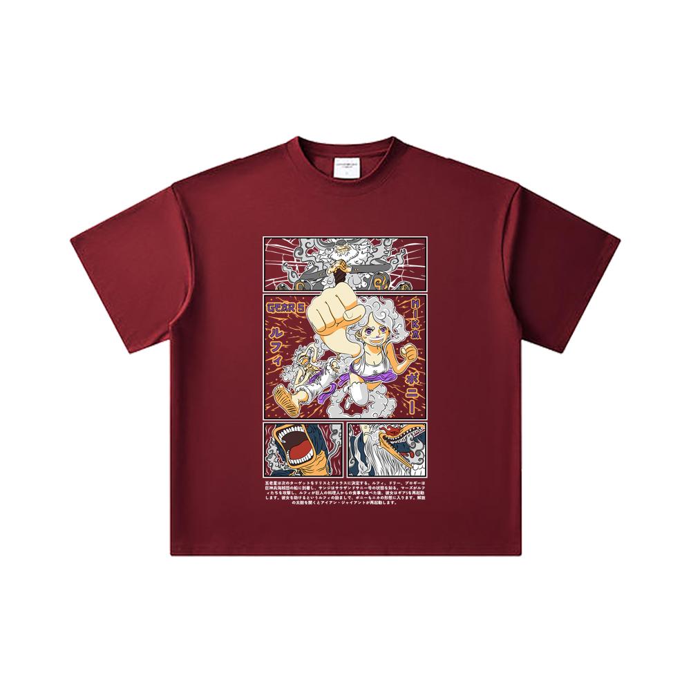 

260 GSM Double Yarn 32 Count 100% Cotton One Piece V36 Nika Bonney Print Unisex Heavy Cotton T Shirt 2XL вина червоного кольору