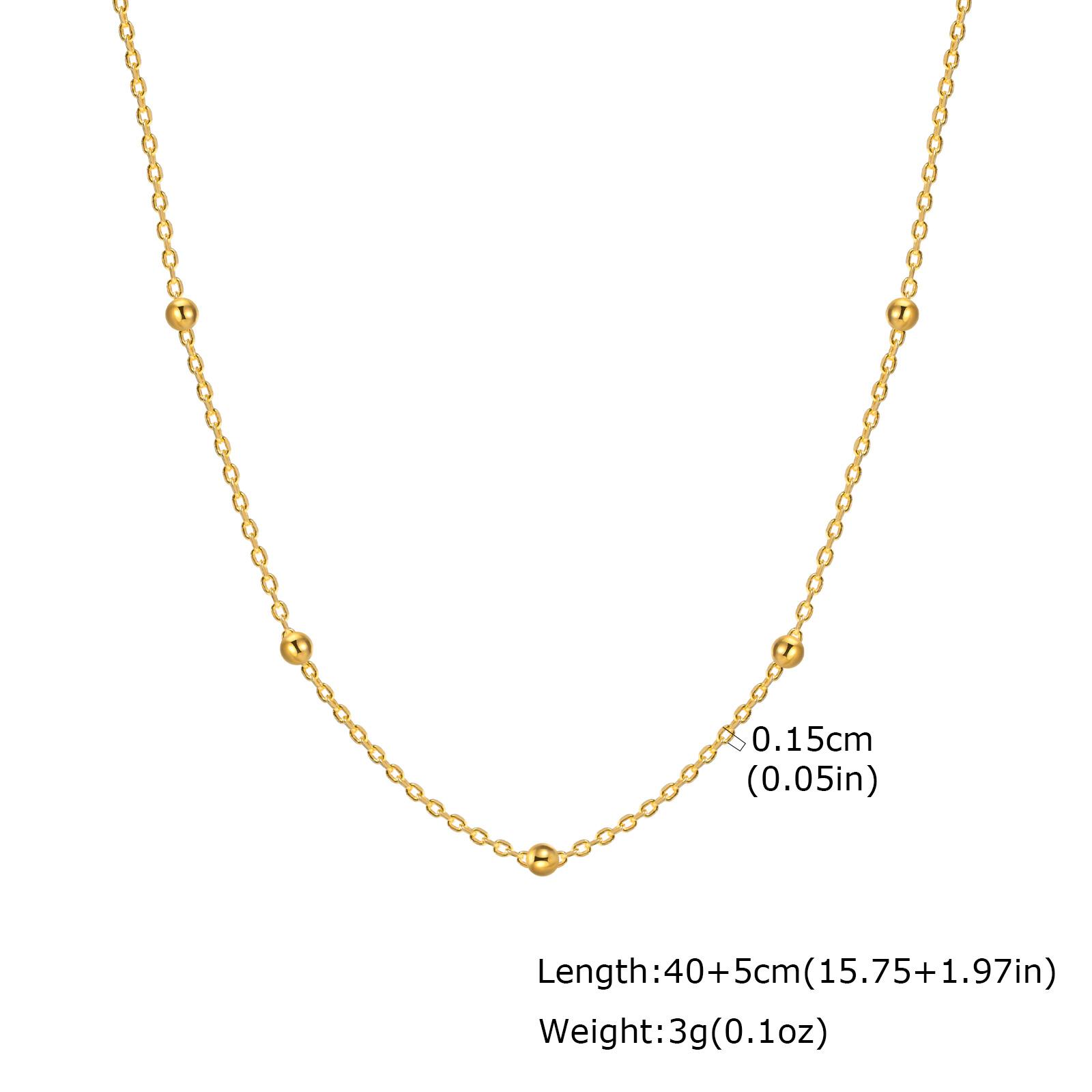 

Women s Chain Necklace Waterproof Gold Plated Multi-style Single Bead Chain Layering Jewelry Stainless Steel Tarnish Free