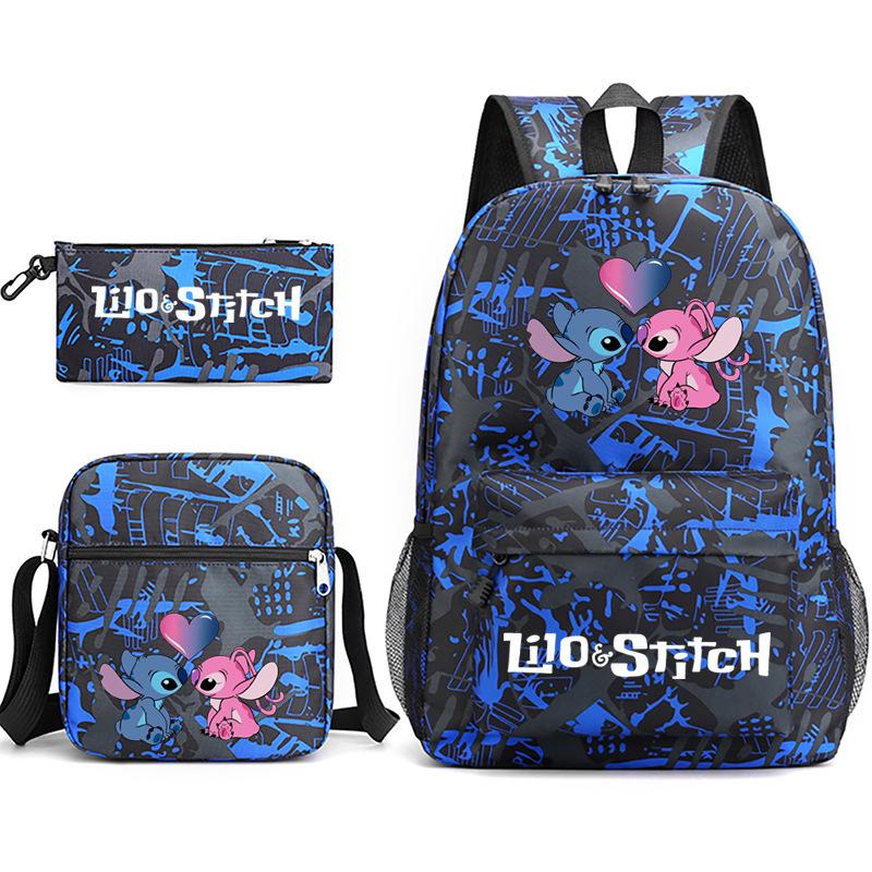 Printed Schoolbag Three-Piece Set, Primary And Secondary School Schoolbag, Backpack, Shoulder Bag, Pencil Bag.
