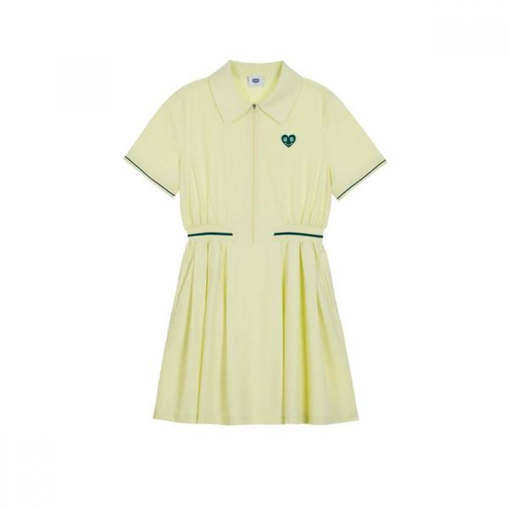 Goxo Short Sleeve Woven Green Heart Dress S