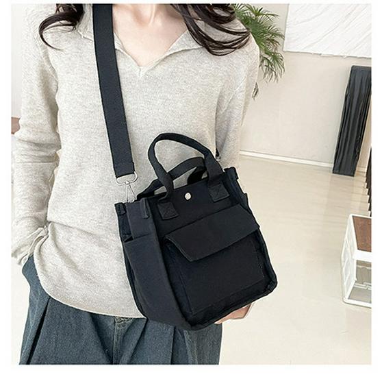 Women's Multi-Pocket 3D Canvas Tote: Versatile Crossbody, Student, & Lunch Bag