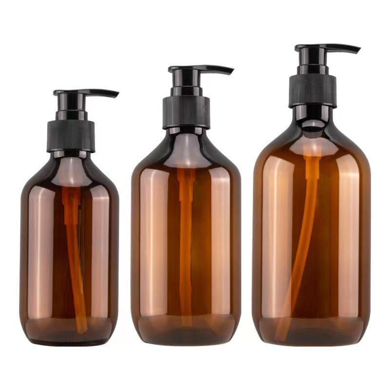 500ml Brown PET Pump Bottle for Shampoo, Lotion, Shower Gel, or Hand Sanitizer