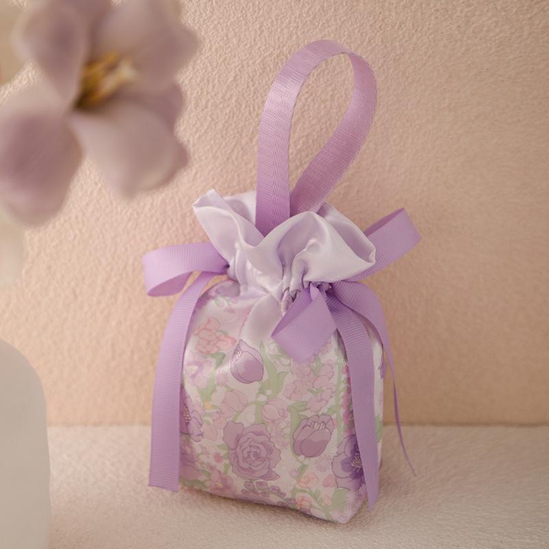 Wedding Candy Box and Bag Set - Reusable Cloth Bag and Empty Box for Wedding Favors and Packaging