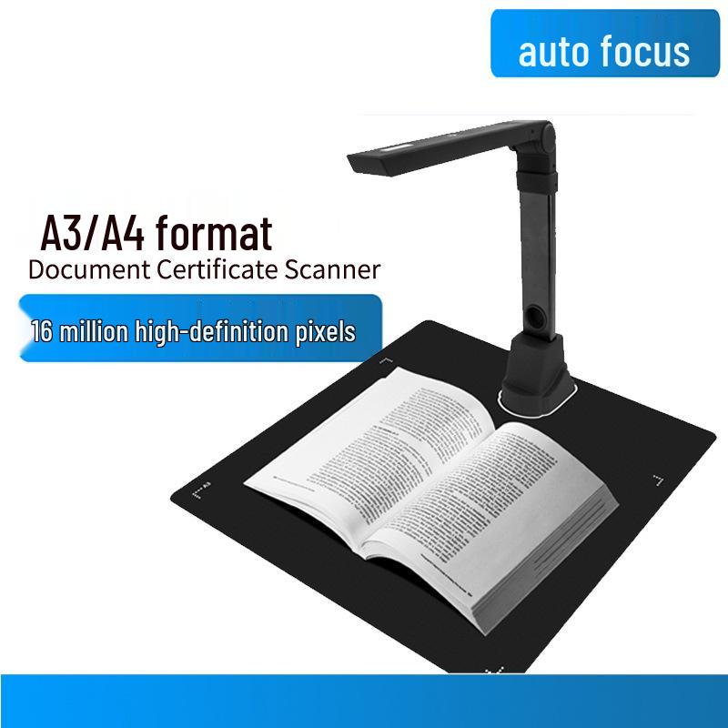 A3 High-Speed 16MP Scanner for A4 Documents, IDs, Photos, and Books with Teaching Stand