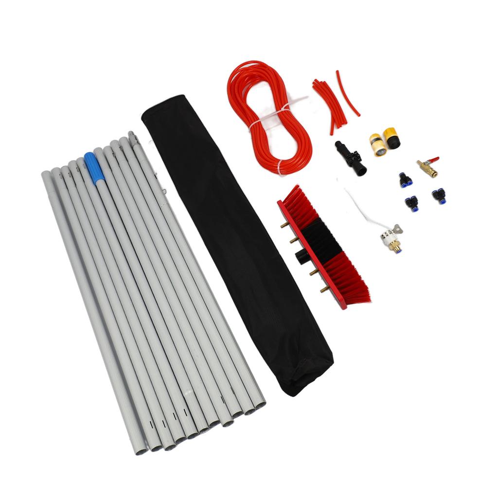 Solar Panel Cleaning Brush Telescopic Water Fed Pole Kit Portable Window Cleaning Spray Washer for