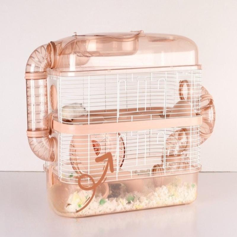Hamster Cage Acrylic Transparent Pet Breeding Box Golden Bear House Villa Toilet Small Pet Bath Container Supplies Accessories