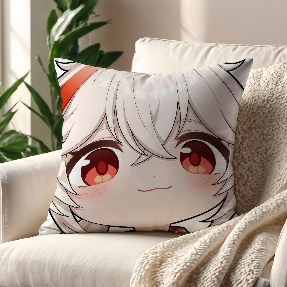 

Genshin Impact face Game Cute Q-version cushion cover Pillow Cover Decoration Room Home Sofa living Office Car Nordic Simplicity 12x12Inch