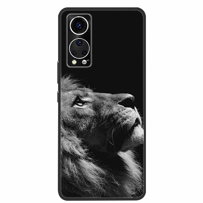 Für ZTE Axon 30 Handyhülle Cover Cooler Wolf Löwe Tiger Schwarzes Silikon Weiche Hülle Für ZTE Axon 30 Rückabdeckung Hülle Axon30 5G Hülle