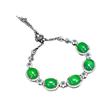 Meiji Green Chalcedony Luxury Jewelry Set: Necklace, Earrings, Ring, Bracelet