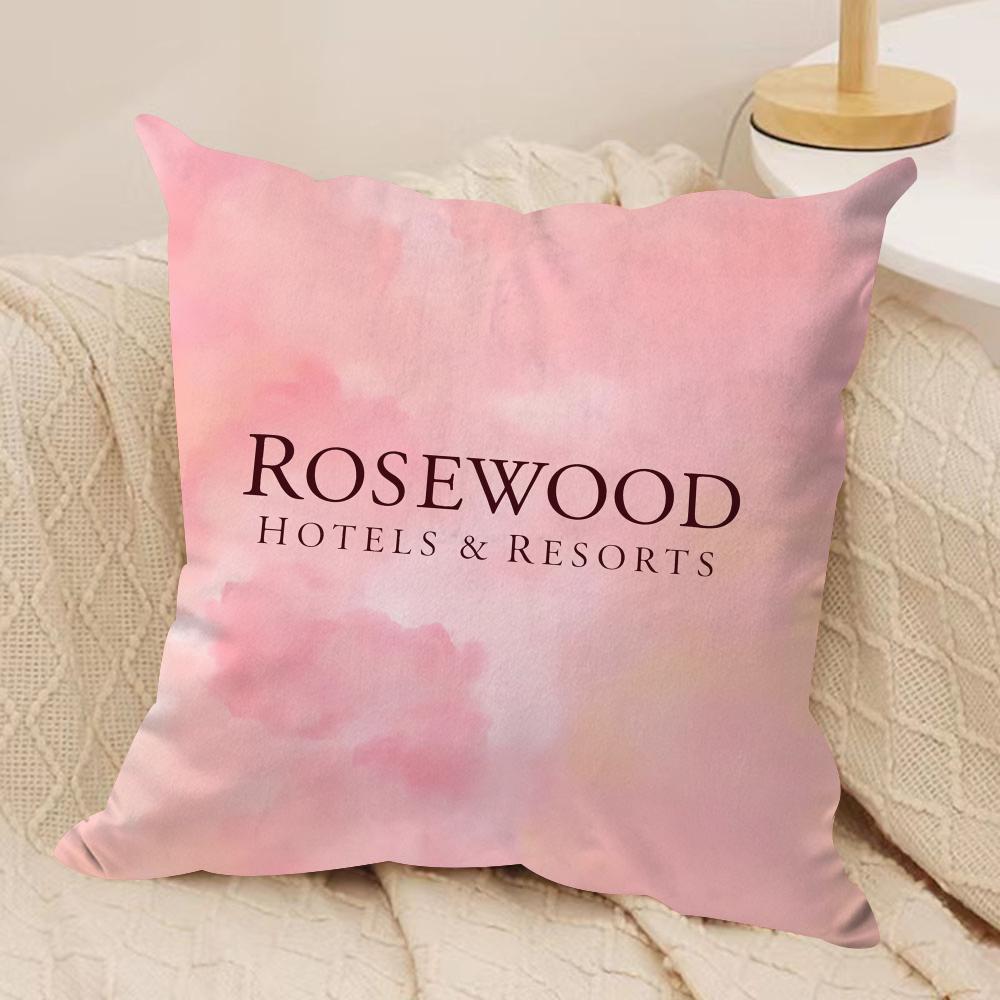Classic RRosewood Brand HHotel Cushion Cover Short plush Doublesided Print Square Throw Pillow Covers Sofa Home Cushion Decor