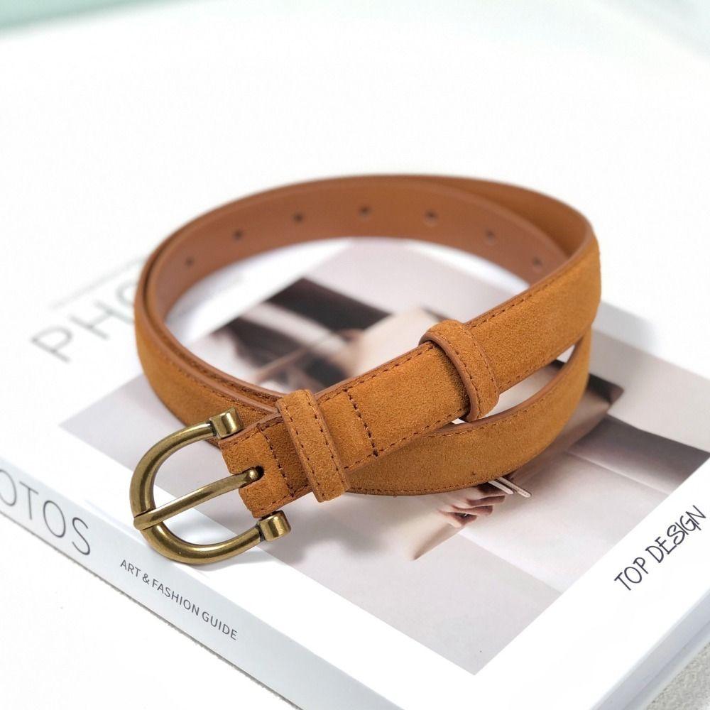 Retro Pin Buckle Suede Leather Belt Luxury Design Versatile Women Waist Belt Wide Waistband Coat Skirt Decoration