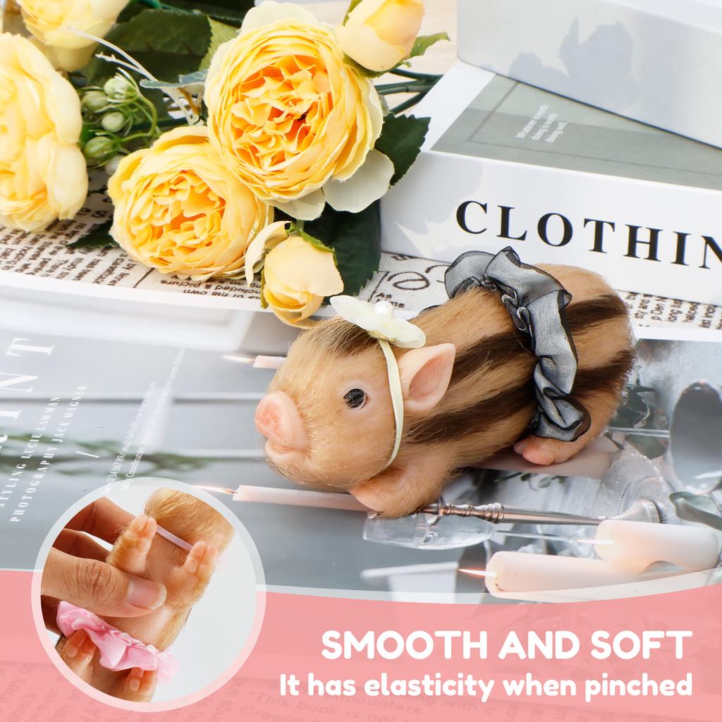 5-Zoll Silikon Mini-Schwein weiche und realistische Haptik lustige Dekoration Silikon Schweinepuppe Kindergeschenk