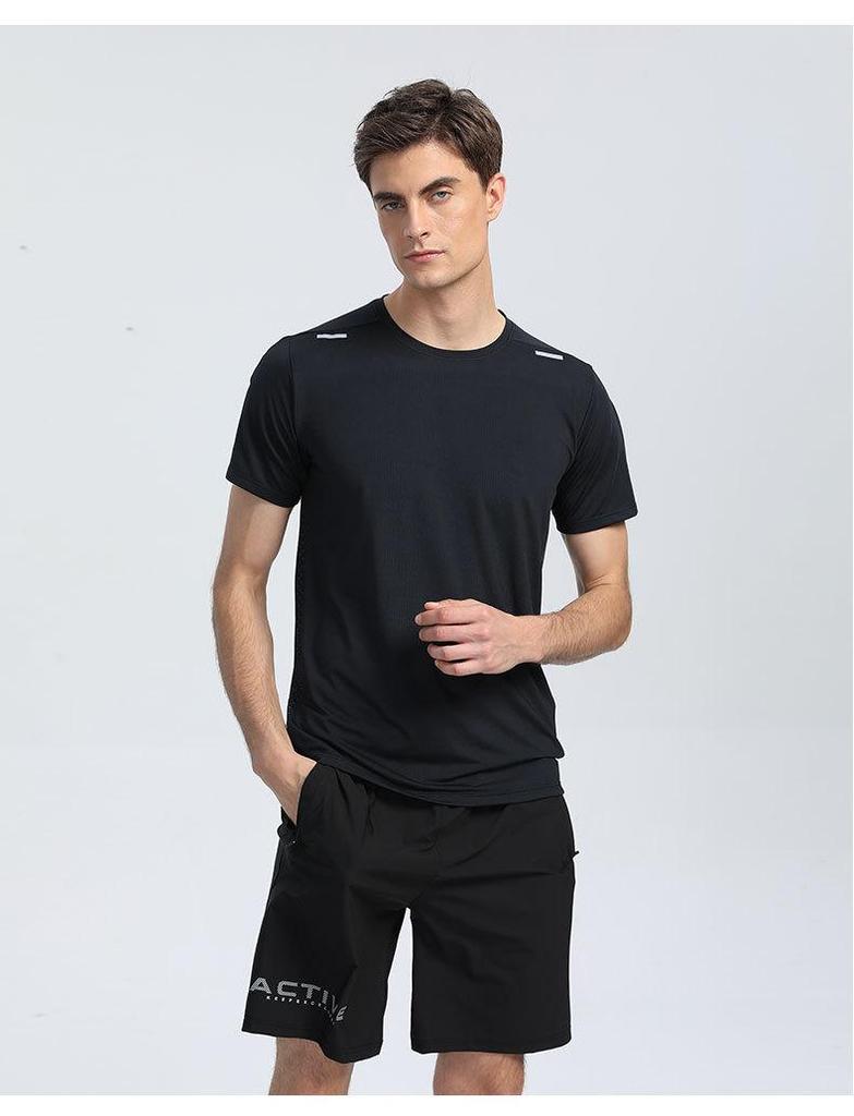 Men's Summer Quick-Dry Crew Neck Sports T-Shirt - Slim Fit, Short Sleeve, Custom Logo, Plus Sizes Available