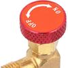 PolaLander 1pc R410A Air Conditioning Refrigerant Valve Adapter 1/4" SAE Male To 5/16" SAE Female Charging Hose Flow Control Valves