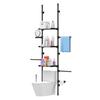 4-Tier Over The Toilet Storage Shelf, Adjustable Standing Bathroom Organizer, Heavy Duty Above Behind Toilet Laundry Space-Saving Shelving for Small