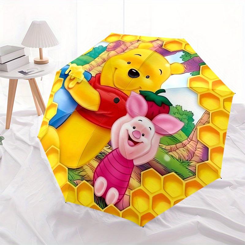 

Winnie-the-Pooh,Piglet,Honeycomb Theme Automatic Compact Folding Cute Umbrella - Portable and Durable, 8-Bone Iron Umbrella for All Weather0
