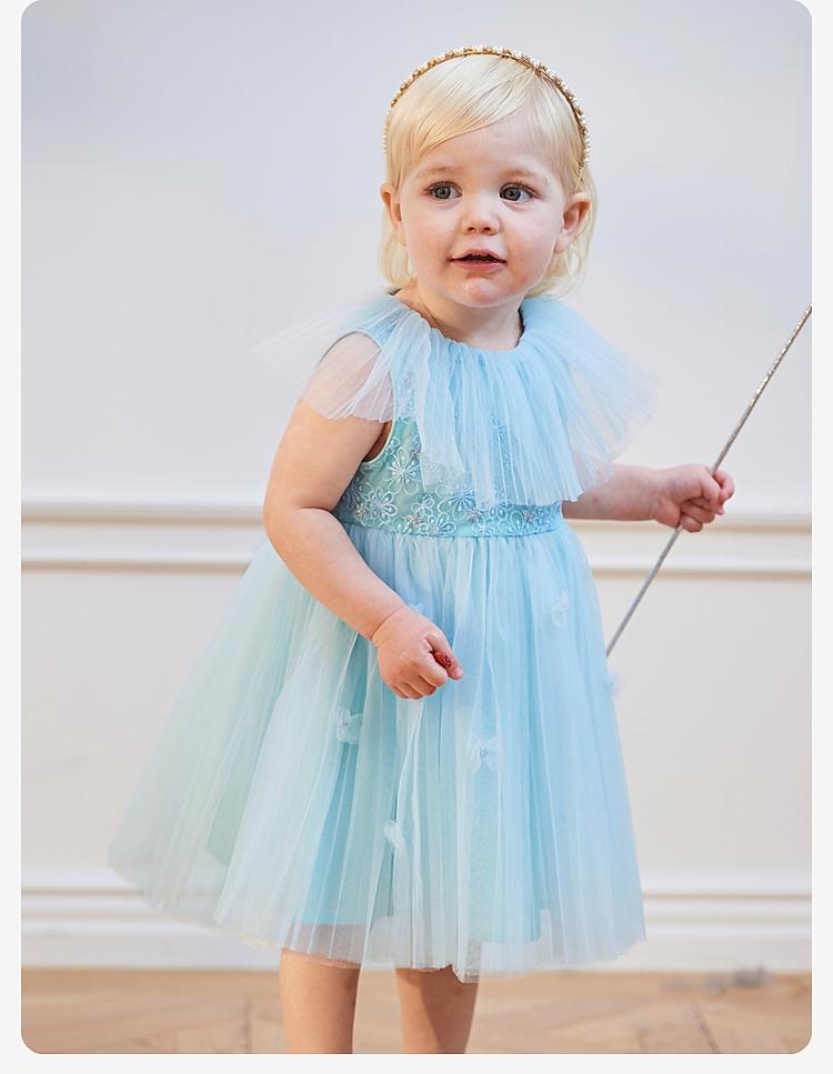 David Bella Children's Dress Summer Dress Girls' Elegant Mesh Princess Dress Baby Casual Dress
