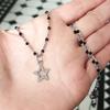 Dark Gothic Star Geometric Necklace For Women With Zinc Alloy Pendant 51cm Chain