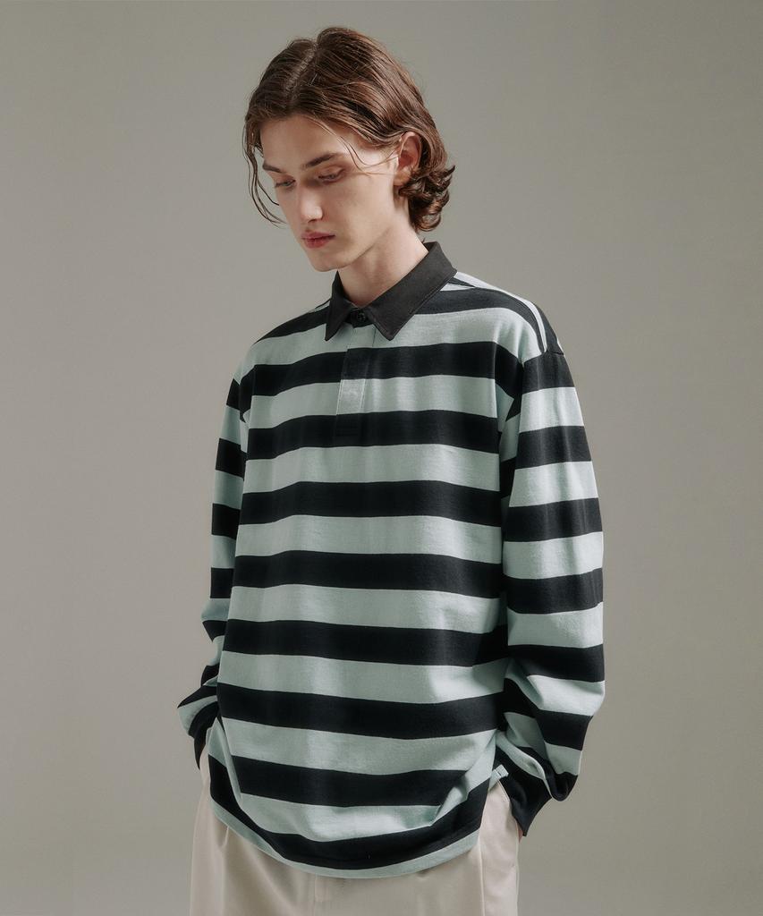 BLANKROOM Rugby Tee_Mint / Black